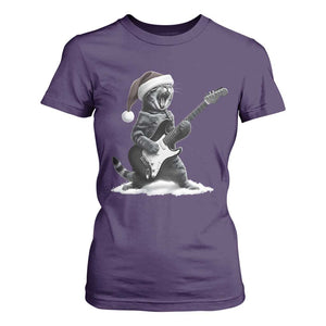 Funny Cat Guitar T Shirt For Women Rock and Roll Christmas TS14 Purple Print Your Wear