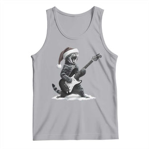 Funny Cat Guitar Tank Top Rock and Roll Christmas TS14 Athletic Heather Print Your Wear