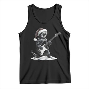Funny Cat Guitar Tank Top Rock and Roll Christmas TS14 Black Print Your Wear