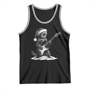 Funny Cat Guitar Tank Top Rock and Roll Christmas TS14 Black Athletic Heather Print Your Wear