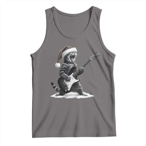 Funny Cat Guitar Tank Top Rock and Roll Christmas TS14 Deep Heather Print Your Wear