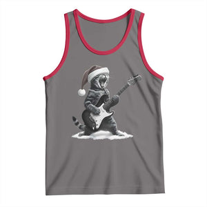 Funny Cat Guitar Tank Top Rock and Roll Christmas TS14 Deep Heather Red Print Your Wear