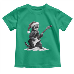 Funny Cat Guitar Toddler T Shirt Rock and Roll Christmas TS14 Irish Green Print Your Wear