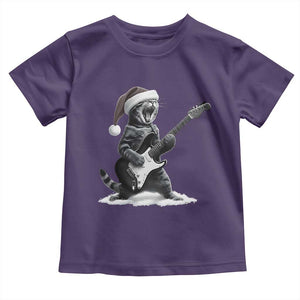 Funny Cat Guitar Toddler T Shirt Rock and Roll Christmas TS14 Purple Print Your Wear