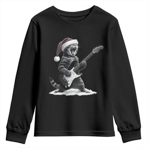 Funny Cat Guitar Youth Sweatshirt Rock and Roll Christmas TS14 Black Print Your Wear