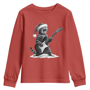Funny Cat Guitar Youth Sweatshirt Rock and Roll Christmas TS14 Red Print Your Wear