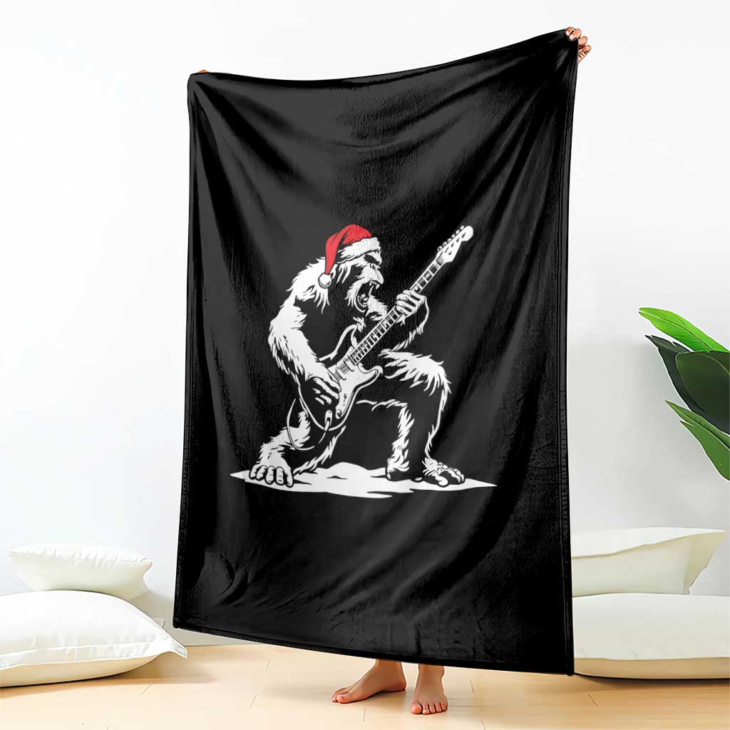 Funny Bigfoot Guitar Throw Blanket Rock and Roll Christmas TS14 Print Your Wear