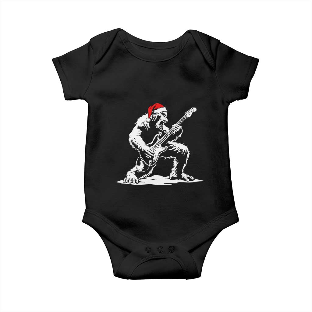 Funny Bigfoot Guitar Baby Onesie Rock and Roll Christmas TS14 Black Print Your Wear