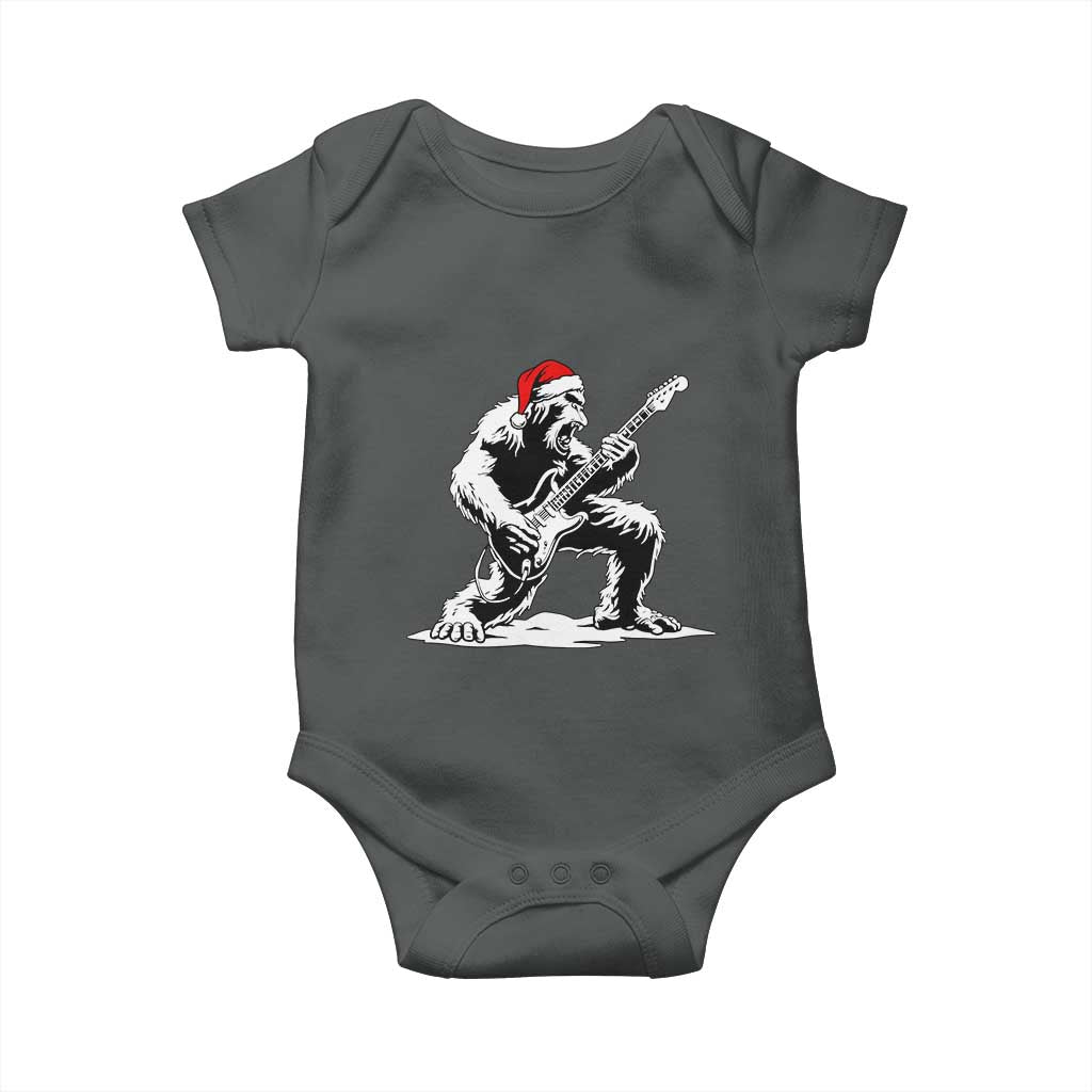Funny Bigfoot Guitar Baby Onesie Rock and Roll Christmas TS14 Dark Heather Print Your Wear
