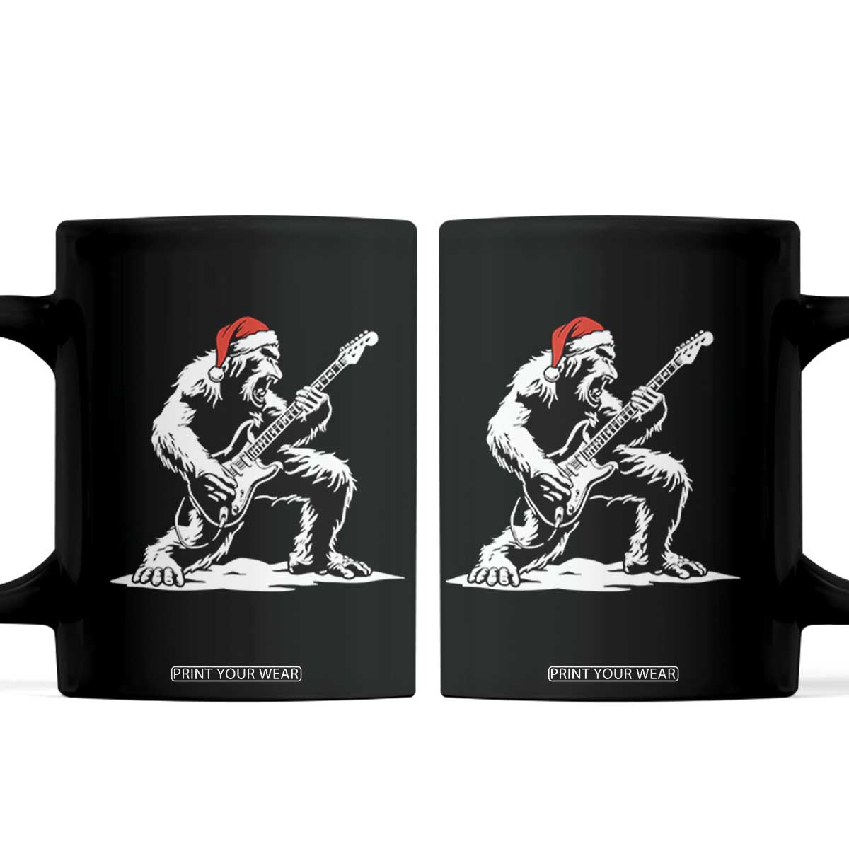 Funny Bigfoot Guitar Coffee Mug Rock and Roll Christmas TS14 Black Print Your Wear