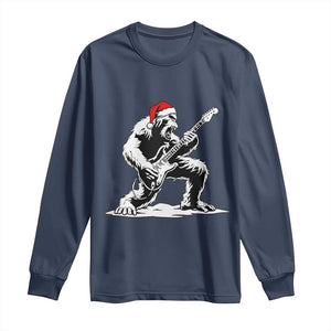 Funny Bigfoot Guitar Long Sleeve Shirt Rock and Roll Christmas TS14 Navy Print Your Wear