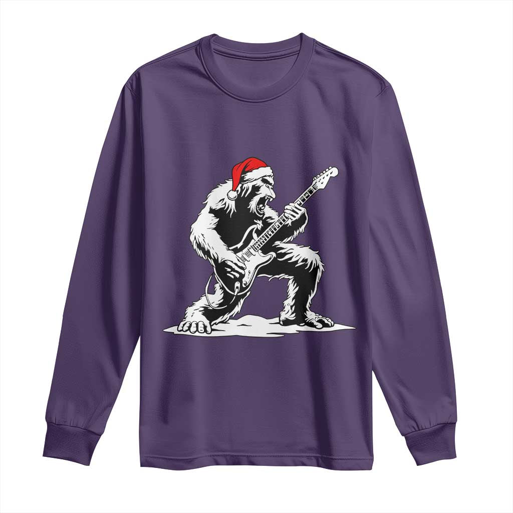 Funny Bigfoot Guitar Long Sleeve Shirt Rock and Roll Christmas TS14 Purple Print Your Wear