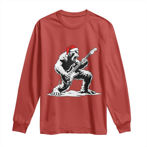 Funny Bigfoot Guitar Long Sleeve Shirt Rock and Roll Christmas TS14 Red Print Your Wear