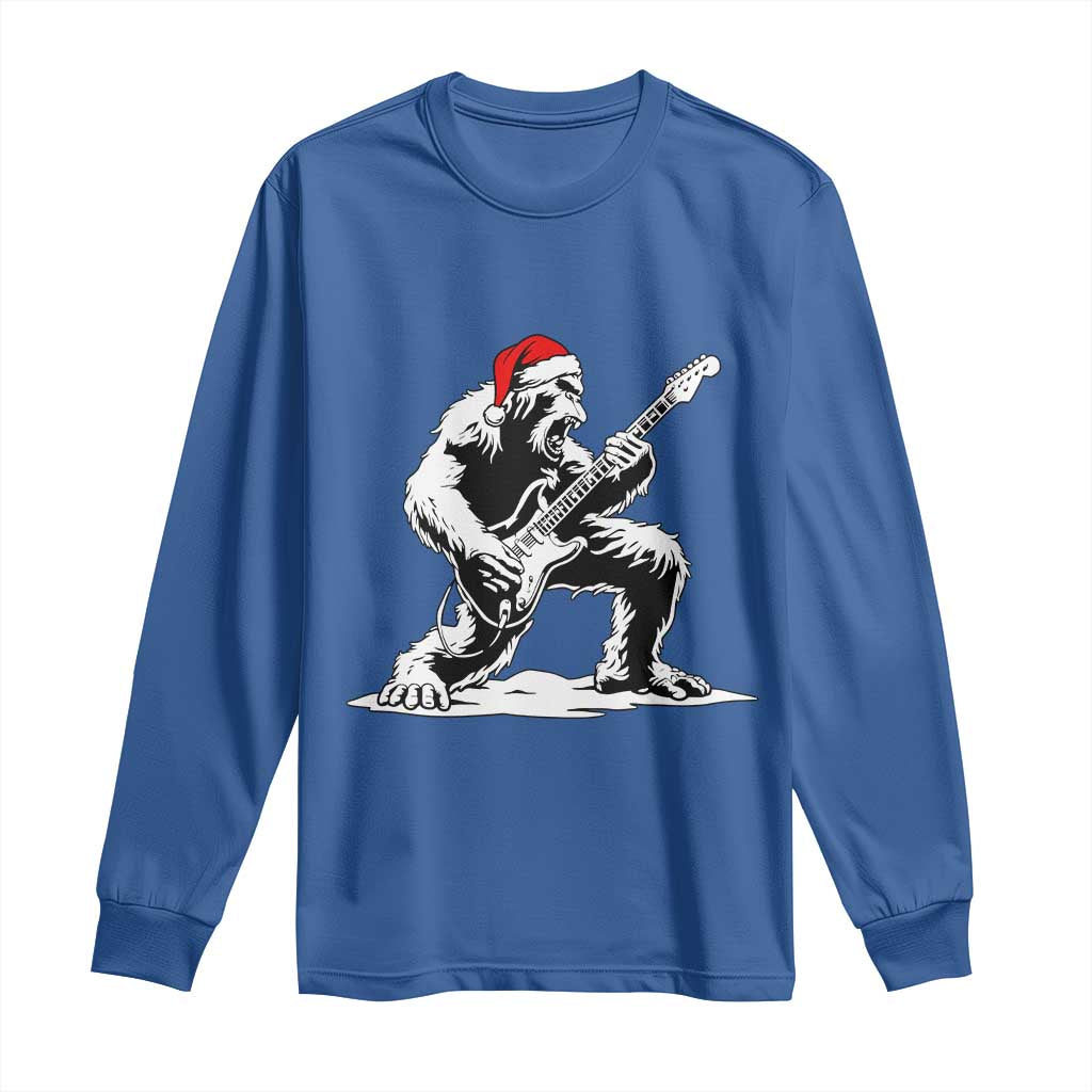 Funny Bigfoot Guitar Long Sleeve Shirt Rock and Roll Christmas TS14 Royal Blue Print Your Wear