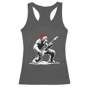 Funny Bigfoot Guitar Racerback Tank Top Rock and Roll Christmas TS14 Dark Heather Print Your Wear