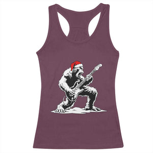 Funny Bigfoot Guitar Racerback Tank Top Rock and Roll Christmas TS14 Maroon Print Your Wear