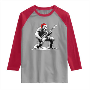 Funny Bigfoot Guitar Raglan Shirt Rock and Roll Christmas TS14 Sport Gray Red Print Your Wear
