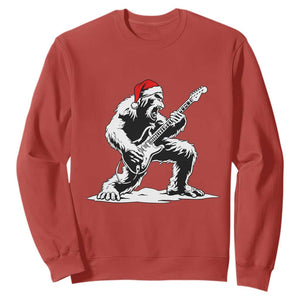 Funny Bigfoot Guitar Sweatshirt Rock and Roll Christmas TS14 Red Print Your Wear