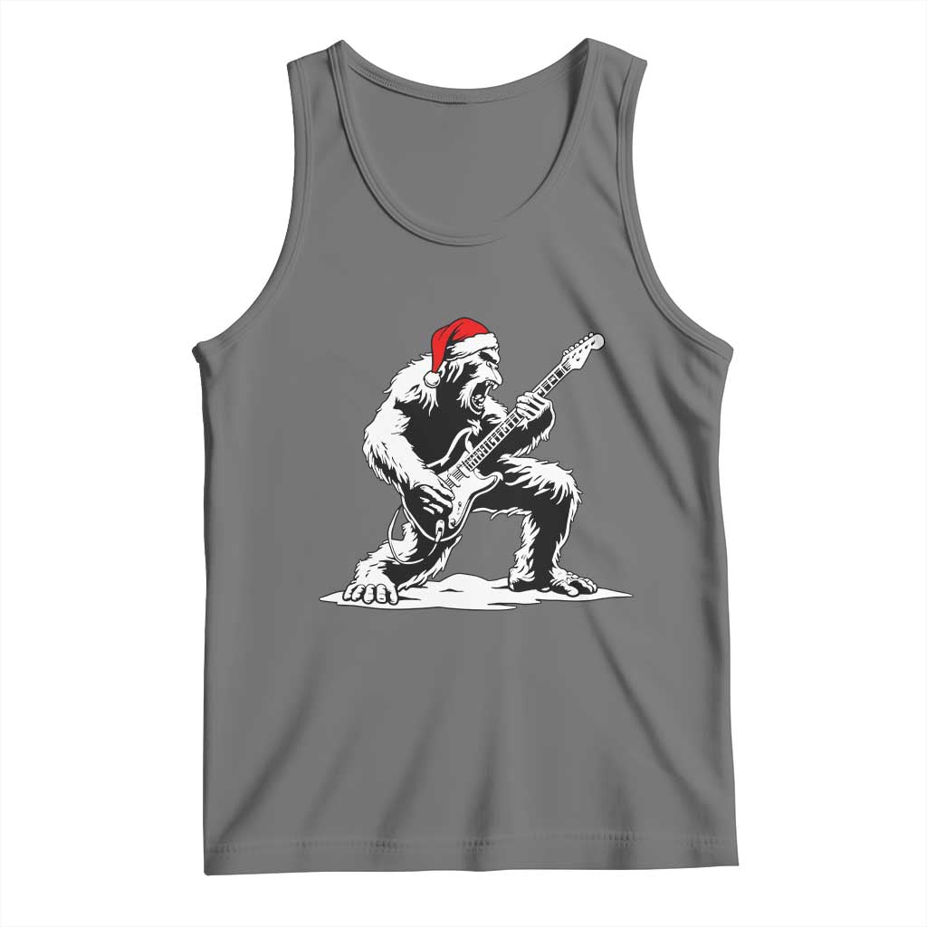 Funny Bigfoot Guitar Tank Top Rock and Roll Christmas TS14 Black Heather Print Your Wear