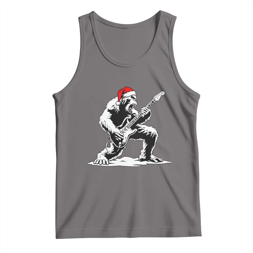 Funny Bigfoot Guitar Tank Top Rock and Roll Christmas TS14 Deep Heather Print Your Wear