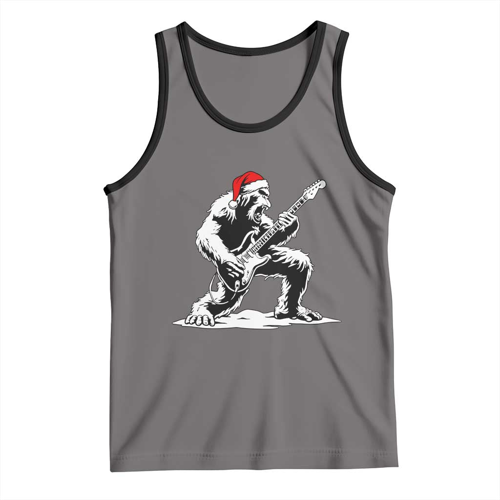 Funny Bigfoot Guitar Tank Top Rock and Roll Christmas TS14 Deep Heather Black Print Your Wear