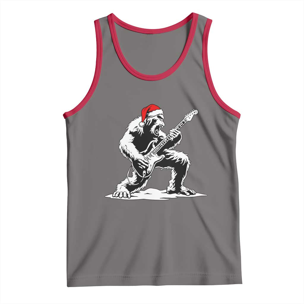 Funny Bigfoot Guitar Tank Top Rock and Roll Christmas TS14 Deep Heather Red Print Your Wear