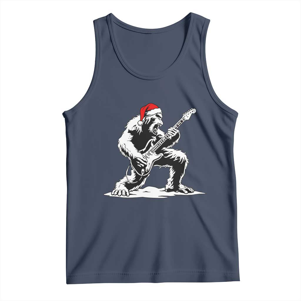 Funny Bigfoot Guitar Tank Top Rock and Roll Christmas TS14 Navy Print Your Wear