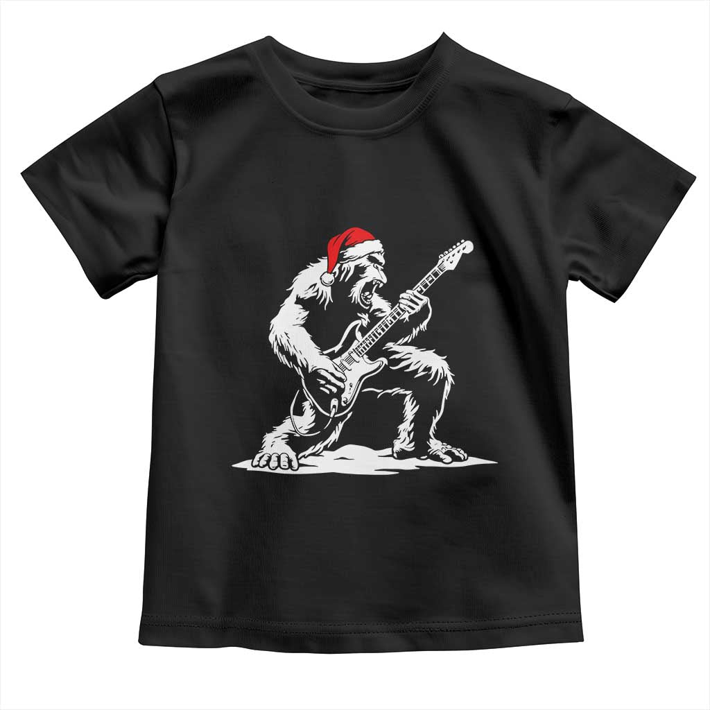 Funny Bigfoot Guitar Toddler T Shirt Rock and Roll Christmas TS14 Black Print Your Wear