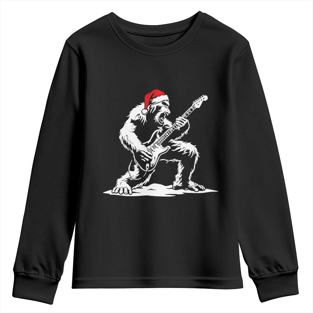 Funny Bigfoot Guitar Youth Sweatshirt Rock and Roll Christmas TS14 Black Print Your Wear