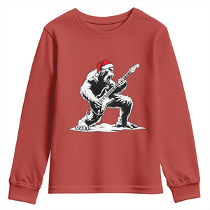 Funny Bigfoot Guitar Youth Sweatshirt Rock and Roll Christmas TS14 Red Print Your Wear