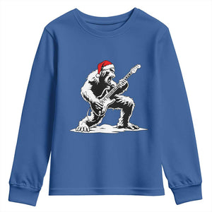 Funny Bigfoot Guitar Youth Sweatshirt Rock and Roll Christmas TS14 Royal Blue Print Your Wear