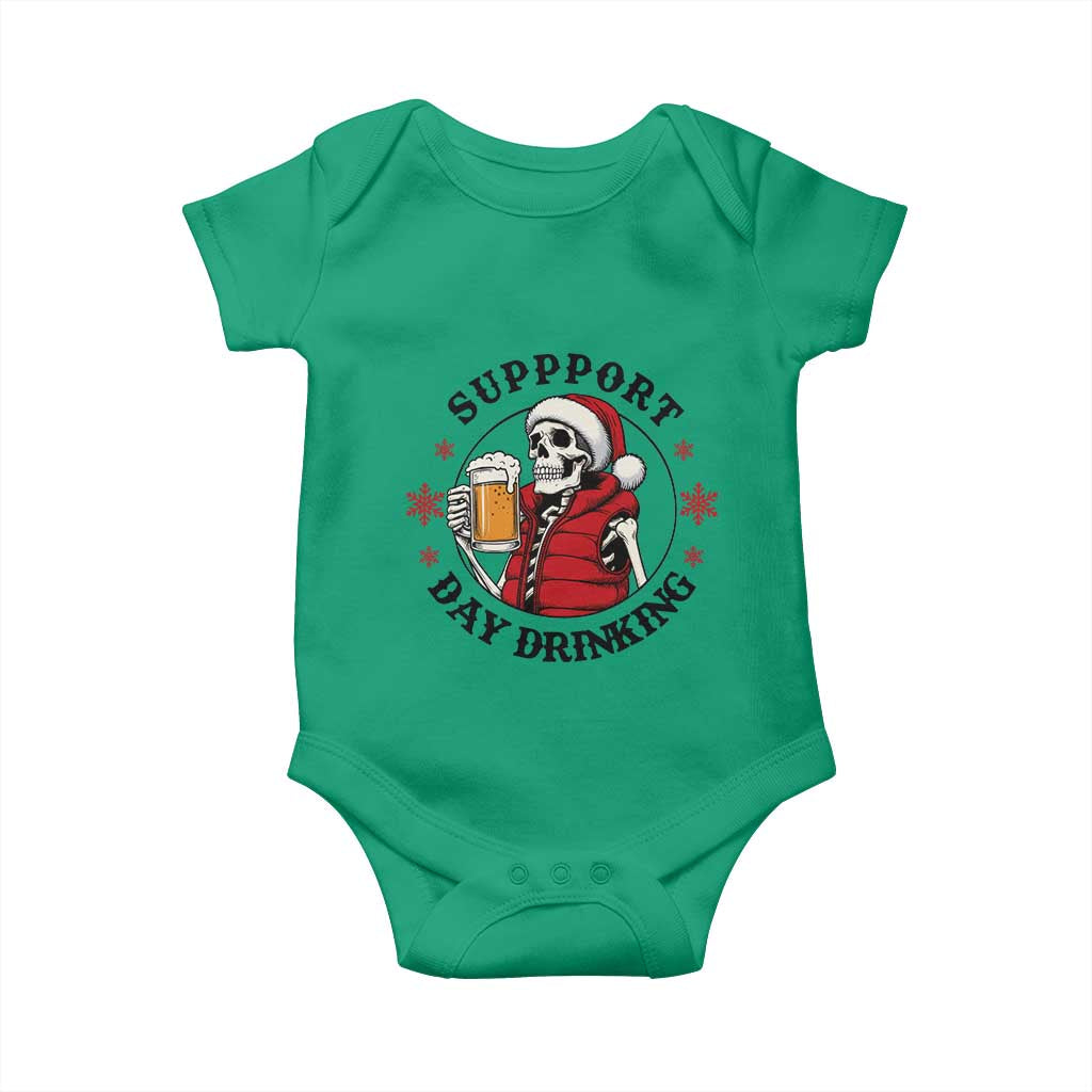 Funny Skeleton Beer Christmas Baby Onesie Support Day Drinking TS14 Irish Green Print Your Wear