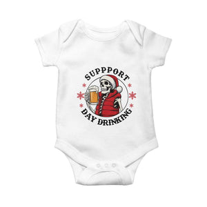 Funny Skeleton Beer Christmas Baby Onesie Support Day Drinking TS14 White Print Your Wear