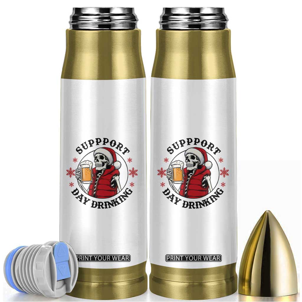 Funny Skeleton Beer Christmas Bullet Tumbler Support Day Drinking TS14 White Print Your Wear