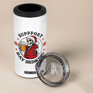 Funny Skeleton Beer Christmas 4 in 1 Can Cooler Tumbler Support Day Drinking TS14 Print Your Wear