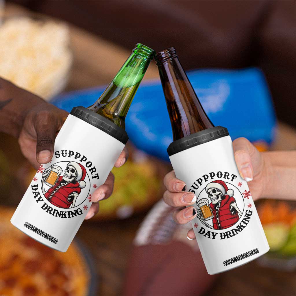 Funny Skeleton Beer Christmas 4 in 1 Can Cooler Tumbler Support Day Drinking TS14 Print Your Wear