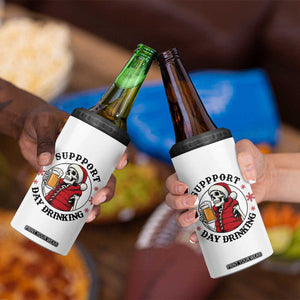 Funny Skeleton Beer Christmas 4 in 1 Can Cooler Tumbler Support Day Drinking TS14 Print Your Wear