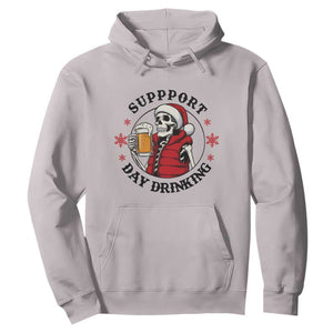 Funny Skeleton Beer Christmas Hoodie Support Day Drinking TS14 Ice Gray Print Your Wear