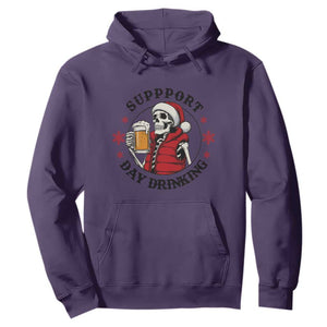 Funny Skeleton Beer Christmas Hoodie Support Day Drinking TS14 Purple Print Your Wear