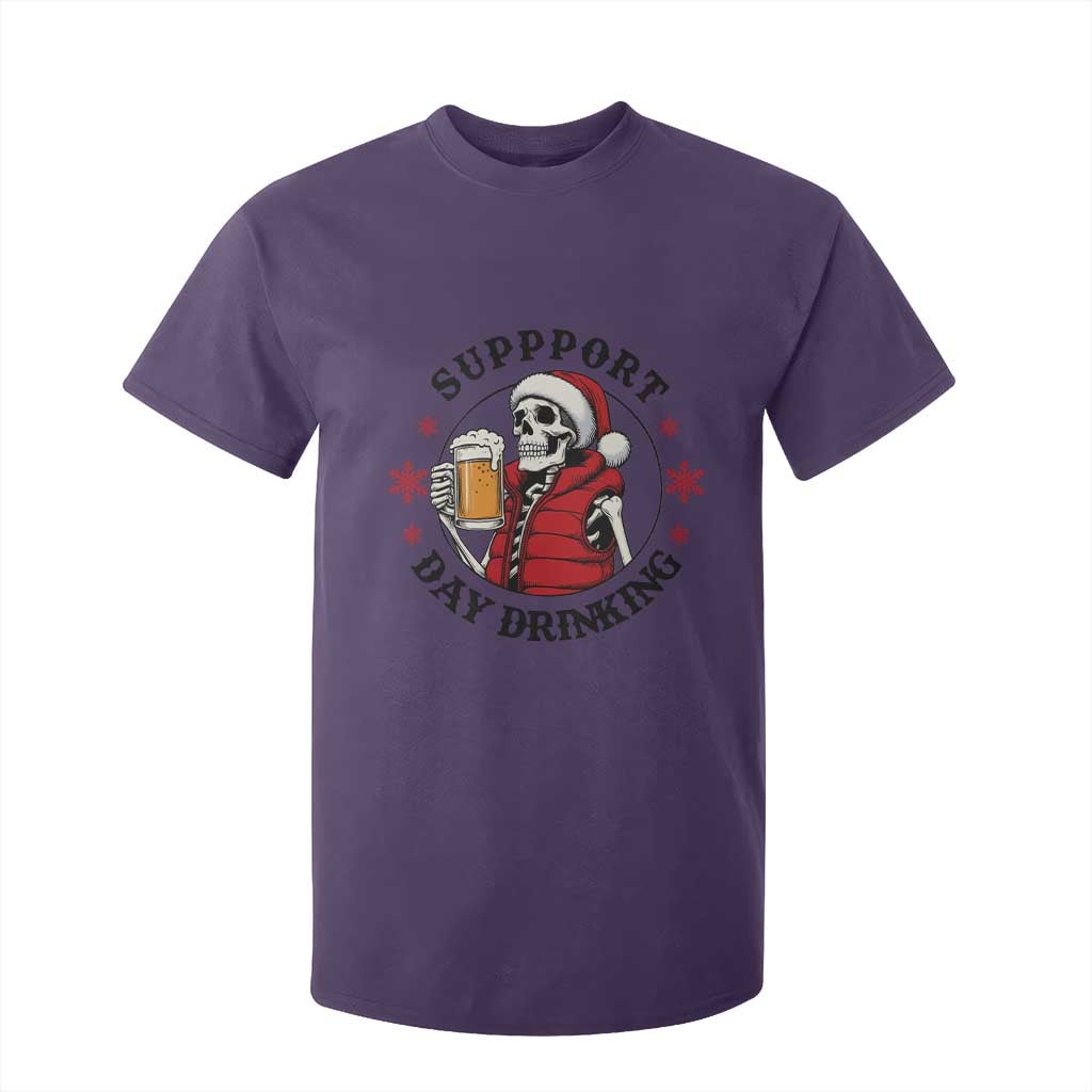 Funny Skeleton Beer Christmas T Shirt For Kid Support Day Drinking TS14 Purple Print Your Wear