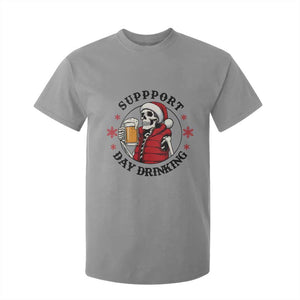 Funny Skeleton Beer Christmas T Shirt For Kid Support Day Drinking TS14 Sport Gray Print Your Wear