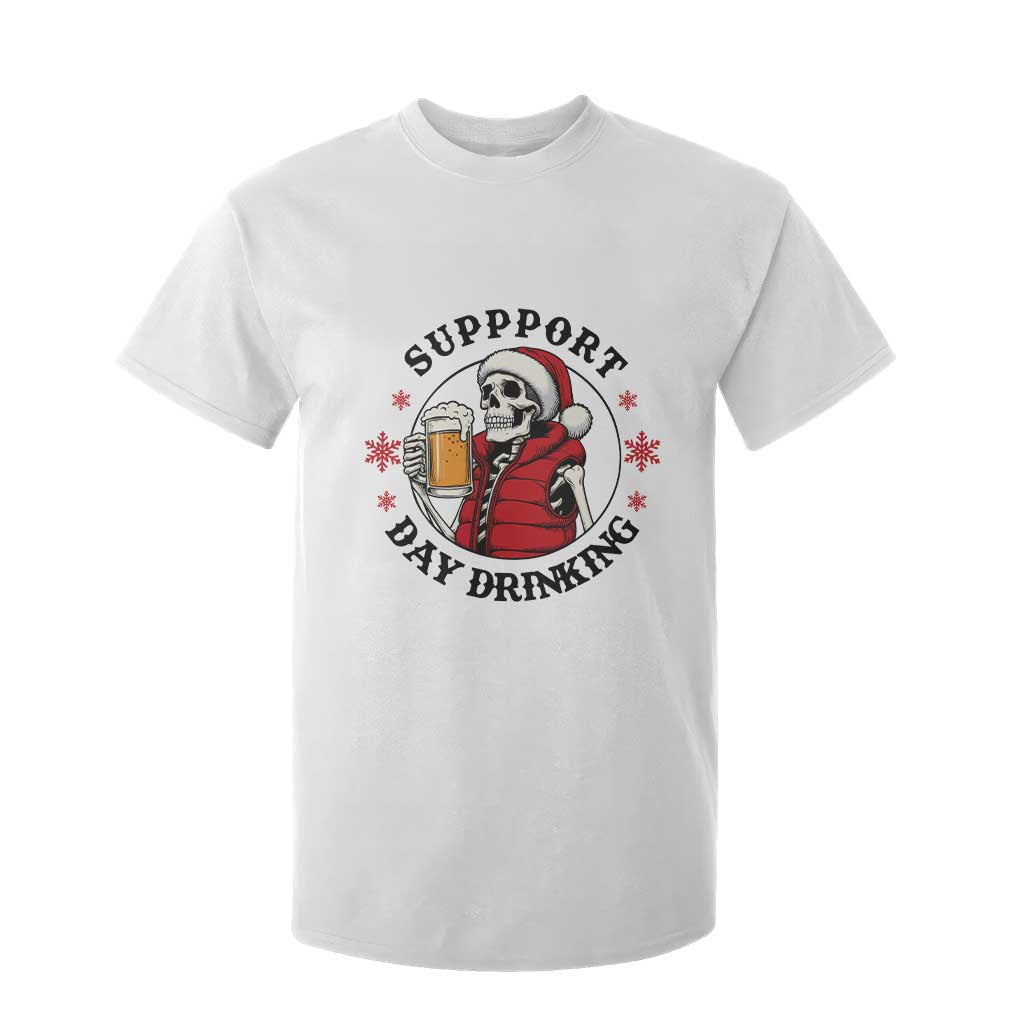 Funny Skeleton Beer Christmas T Shirt For Kid Support Day Drinking TS14 White Print Your Wear