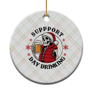 Funny Skeleton Beer Xmas Ceramic Ornament Support Day Drinking TS14 1pc Christmas Plaid Print Your Wear