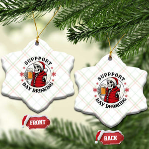 Funny Skeleton Beer Xmas Ceramic Ornament Support Day Drinking TS14 Print Your Wear