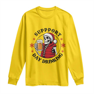 Funny Skeleton Beer Christmas Long Sleeve Shirt Support Day Drinking TS14 Daisy Print Your Wear