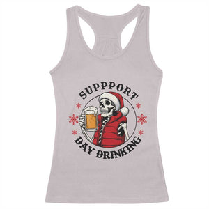 Funny Skeleton Beer Christmas Racerback Tank Top Support Day Drinking TS14 Ice Gray Print Your Wear