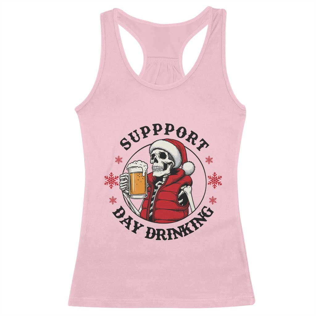 Funny Skeleton Beer Christmas Racerback Tank Top Support Day Drinking TS14 Light Pink Print Your Wear