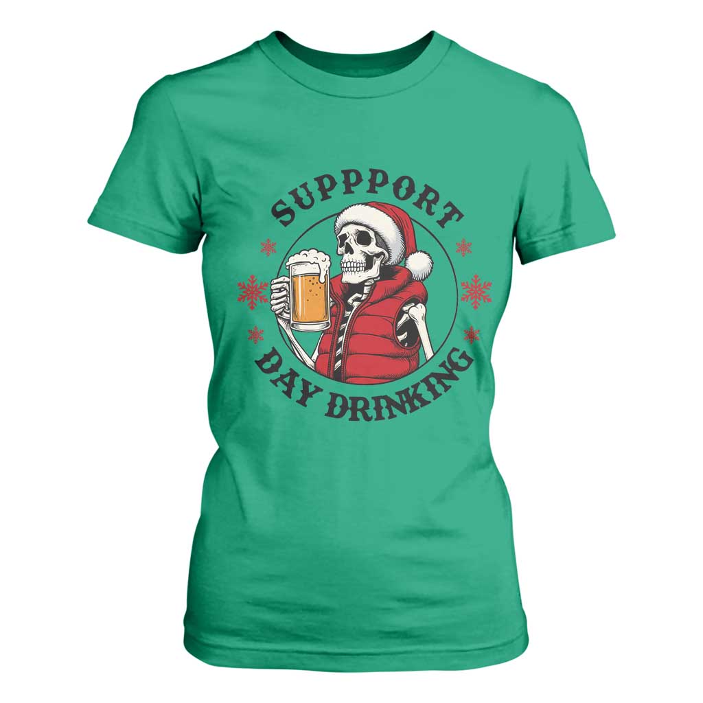 Funny Skeleton Beer Christmas T Shirt For Women Support Day Drinking TS14 Irish Green Print Your Wear