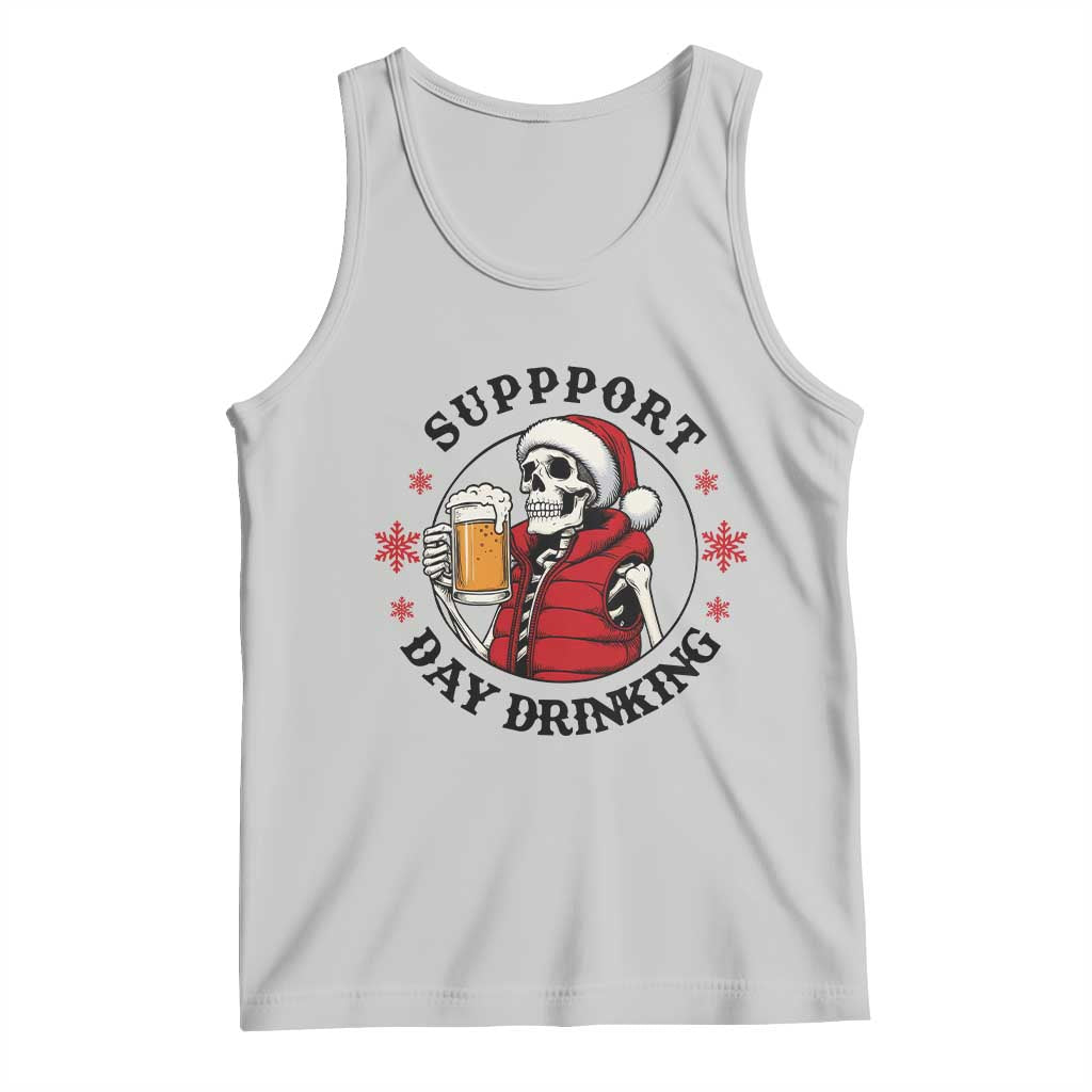 Funny Skeleton Beer Christmas Tank Top Support Day Drinking TS14 Ash Print Your Wear