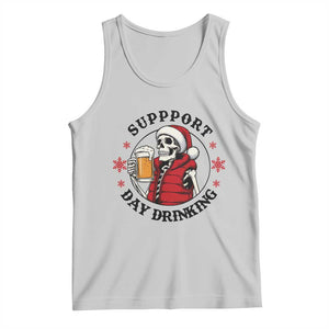 Funny Skeleton Beer Christmas Tank Top Support Day Drinking TS14 Ash Print Your Wear